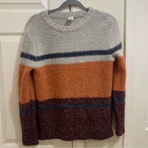 Roxy Oversized XS Striped Sweater in Purple Grey and Orange